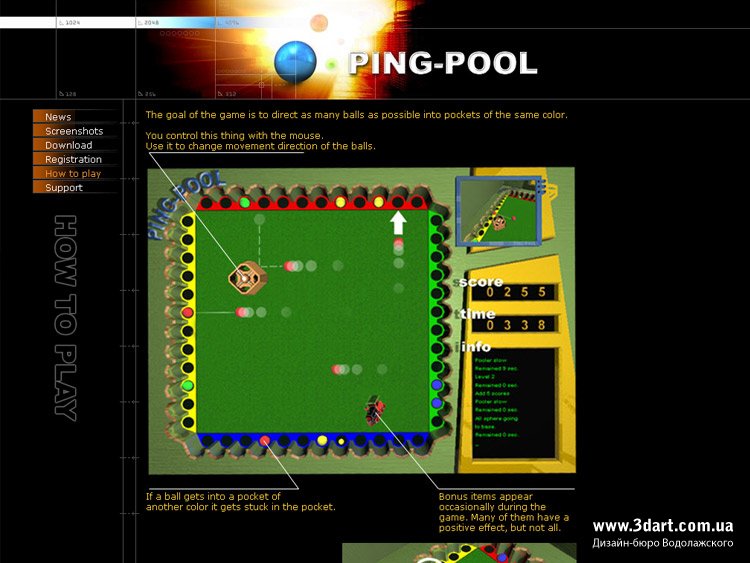 Сайт игры «Ping-Pool»