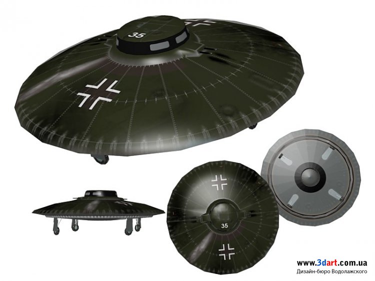 3D Model of Low Poly Flugegerald I-V5 UFO